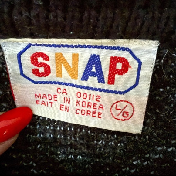 Vintage SNAP Geometric Knit Grandpa Sweater - Picture 6 of 11